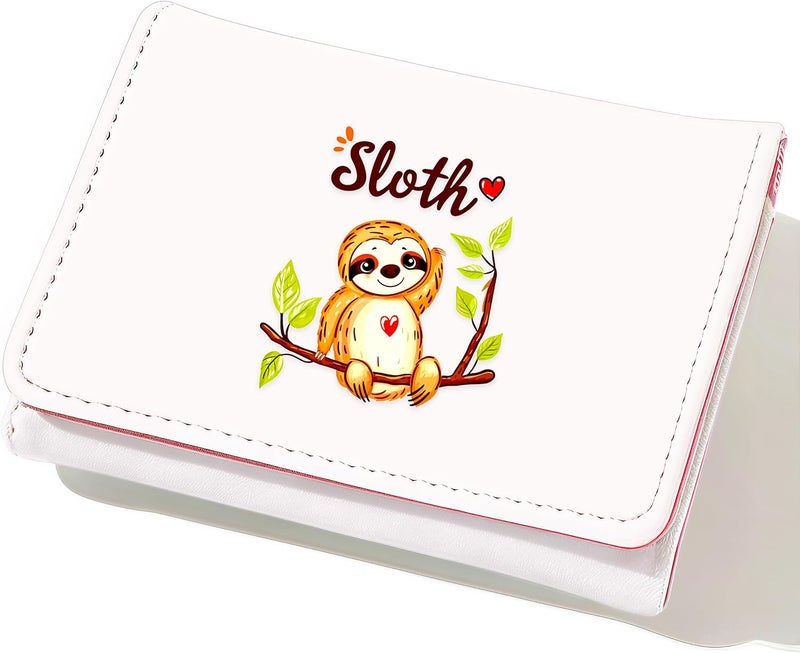 BJDAMAI Sloth Wallet For Teens Kids Girls Age 6,7,8,9,10,11,12, Small Slim Thin Mini Compact Women Wallet, Animal Lovers Gifts Stuff, Cash Card Coin Pocket Window For Female! - Image 1